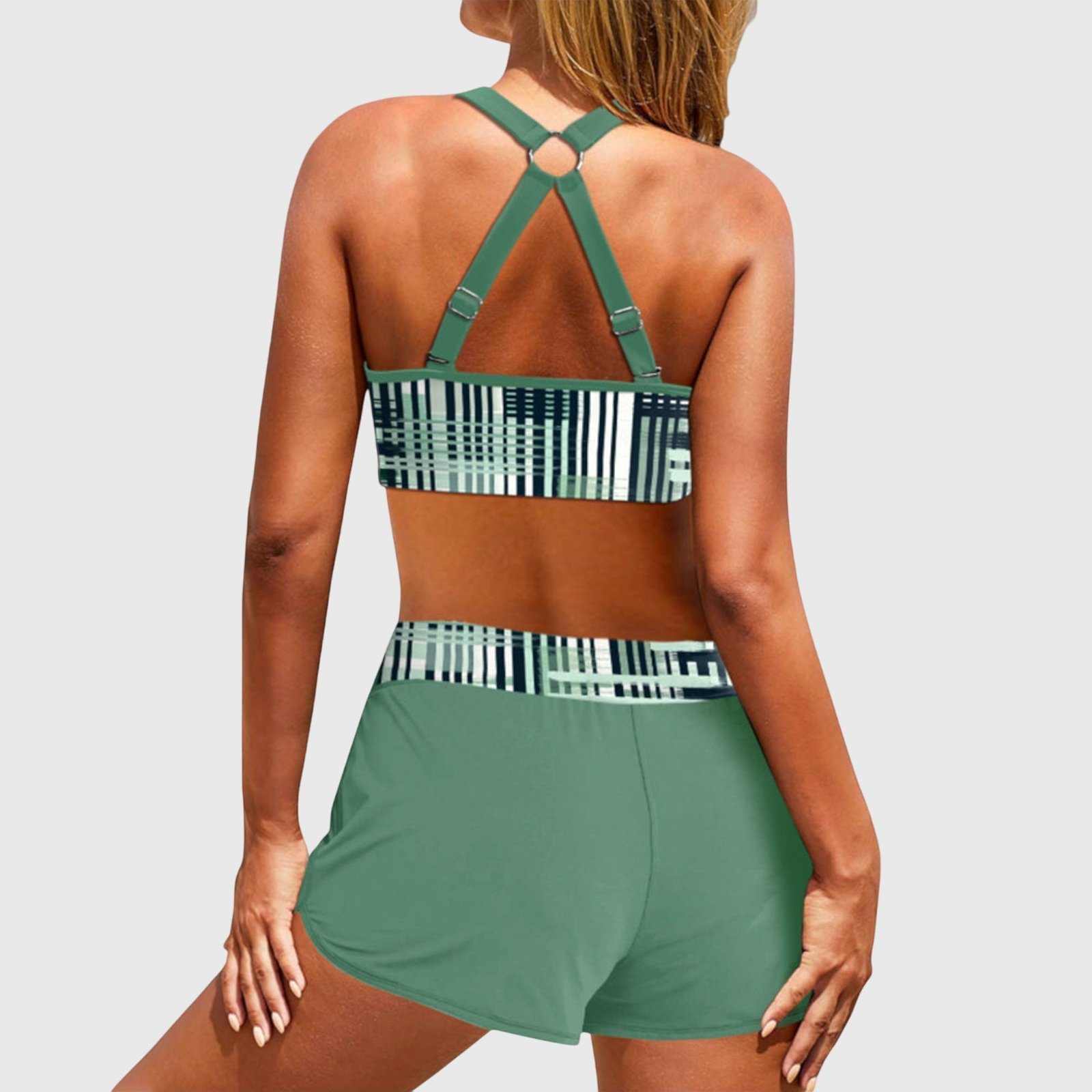 Ribbed High Waist Bikini Set Beach for Women