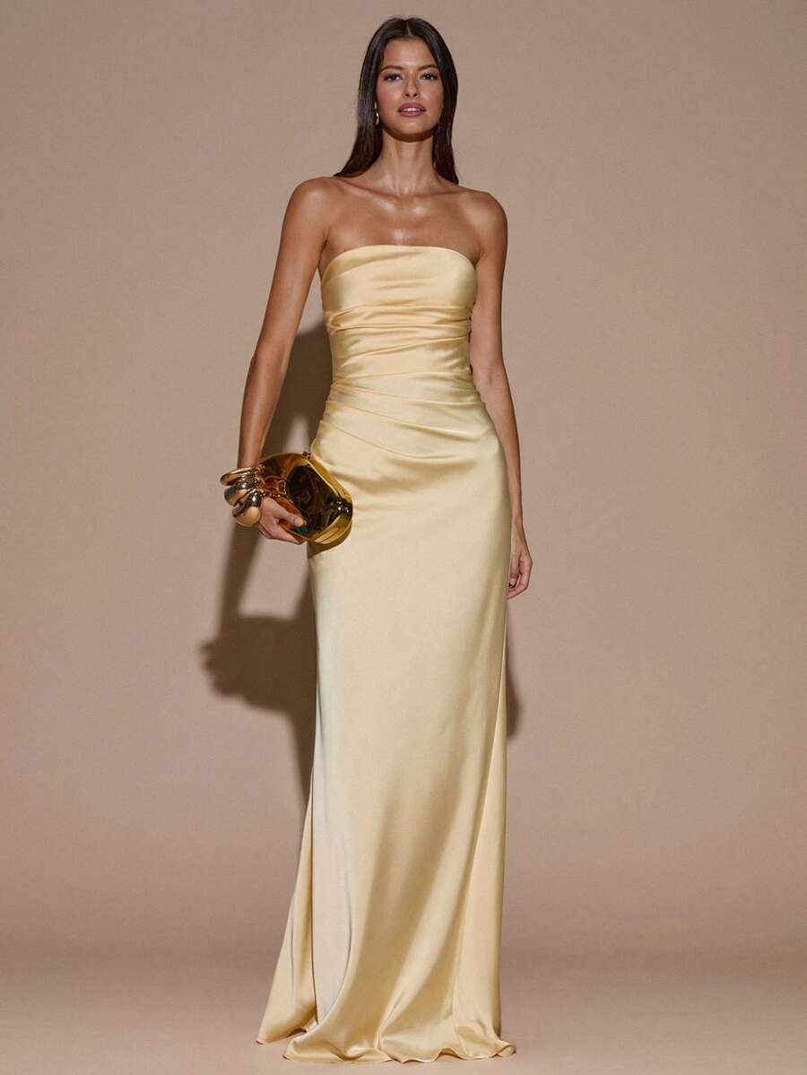 LUMIÈR - Maxi Mermaid Evening Dress Yellow