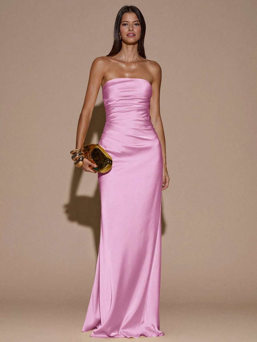 LUMIÈR - Maxi Mermaid Evening Dress Baby Pink