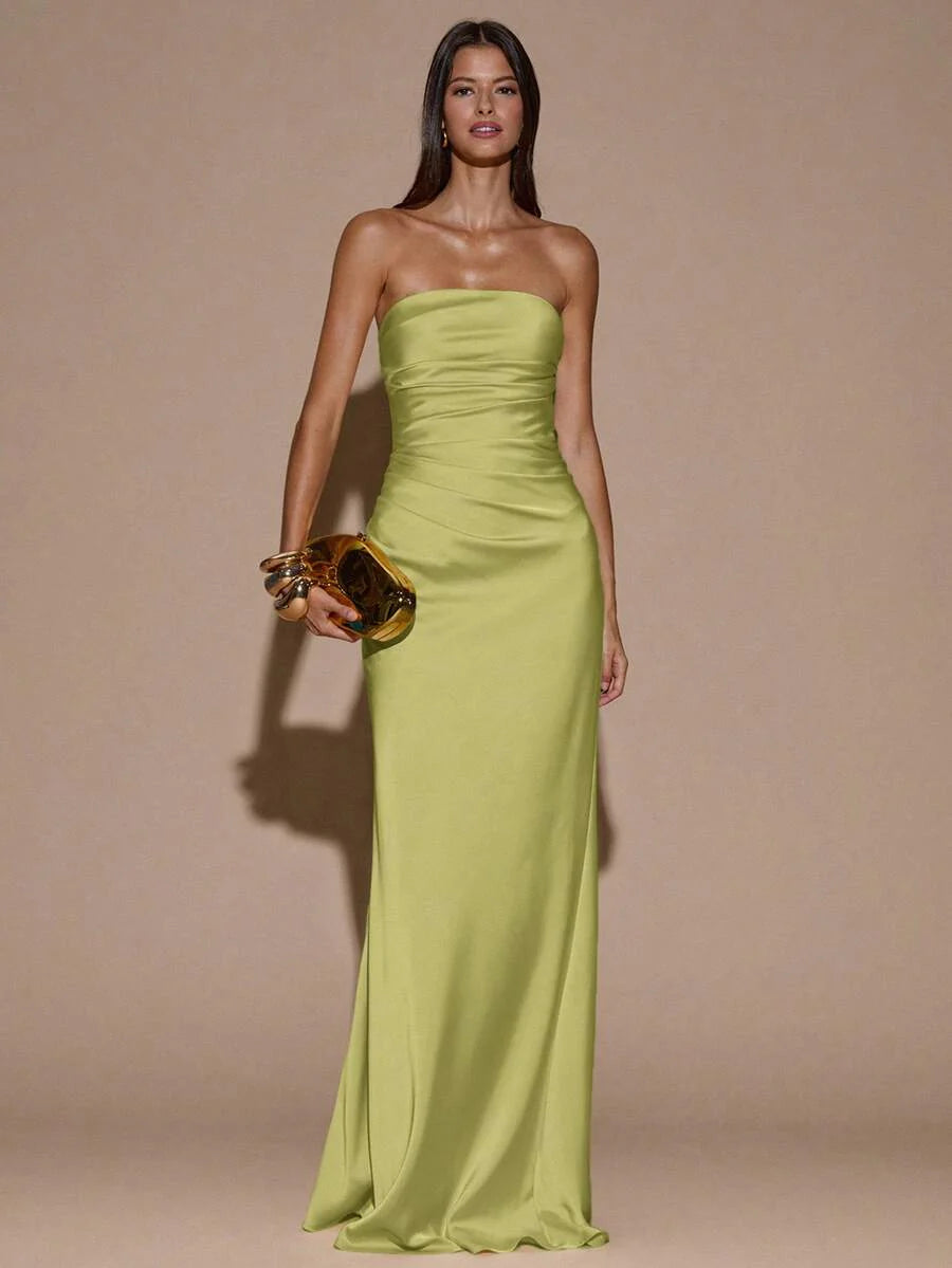 LUMIÈR - Maxi Mermaid Evening Dress Olive Green