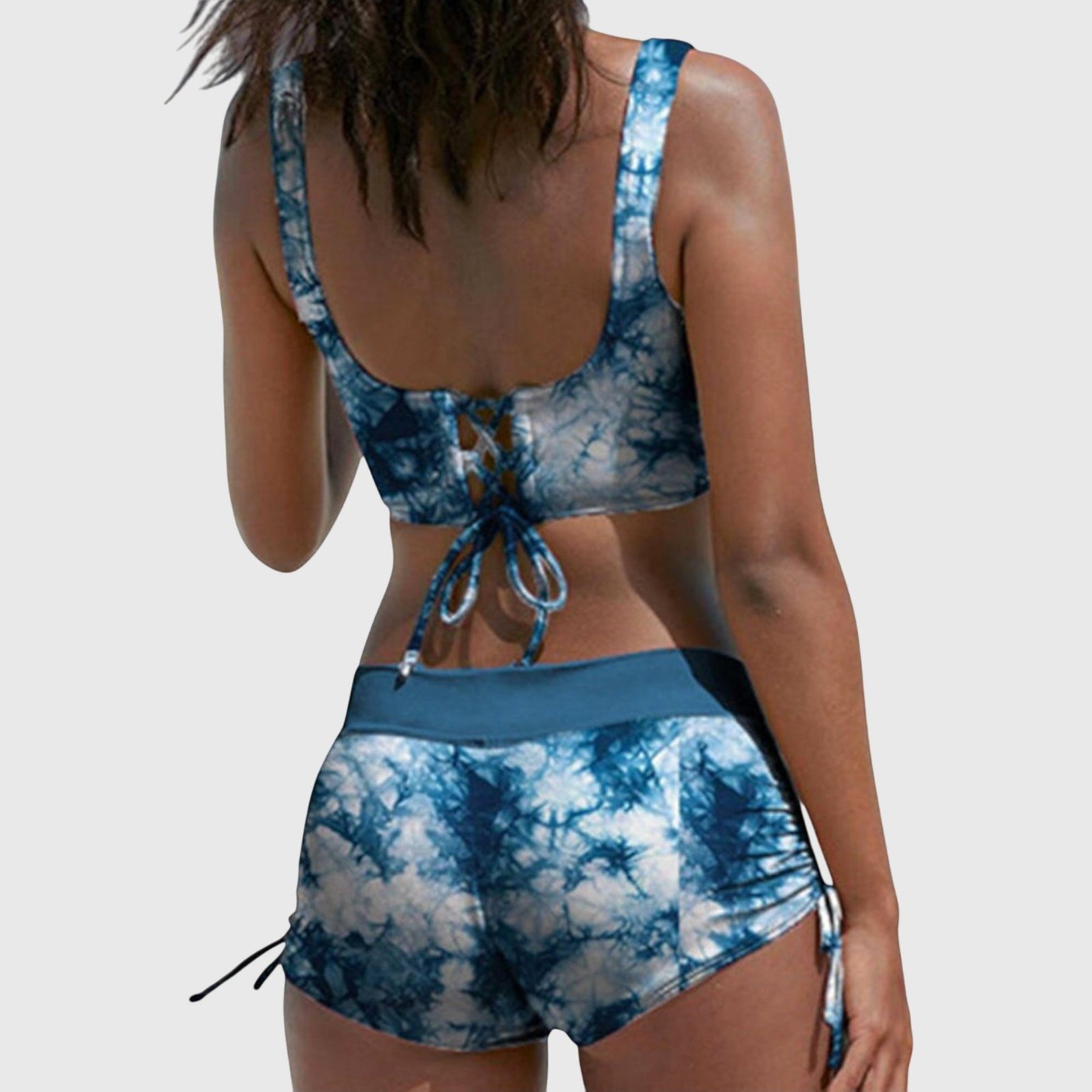 Green Camo Print Wrap Front Sporty Bikini Set