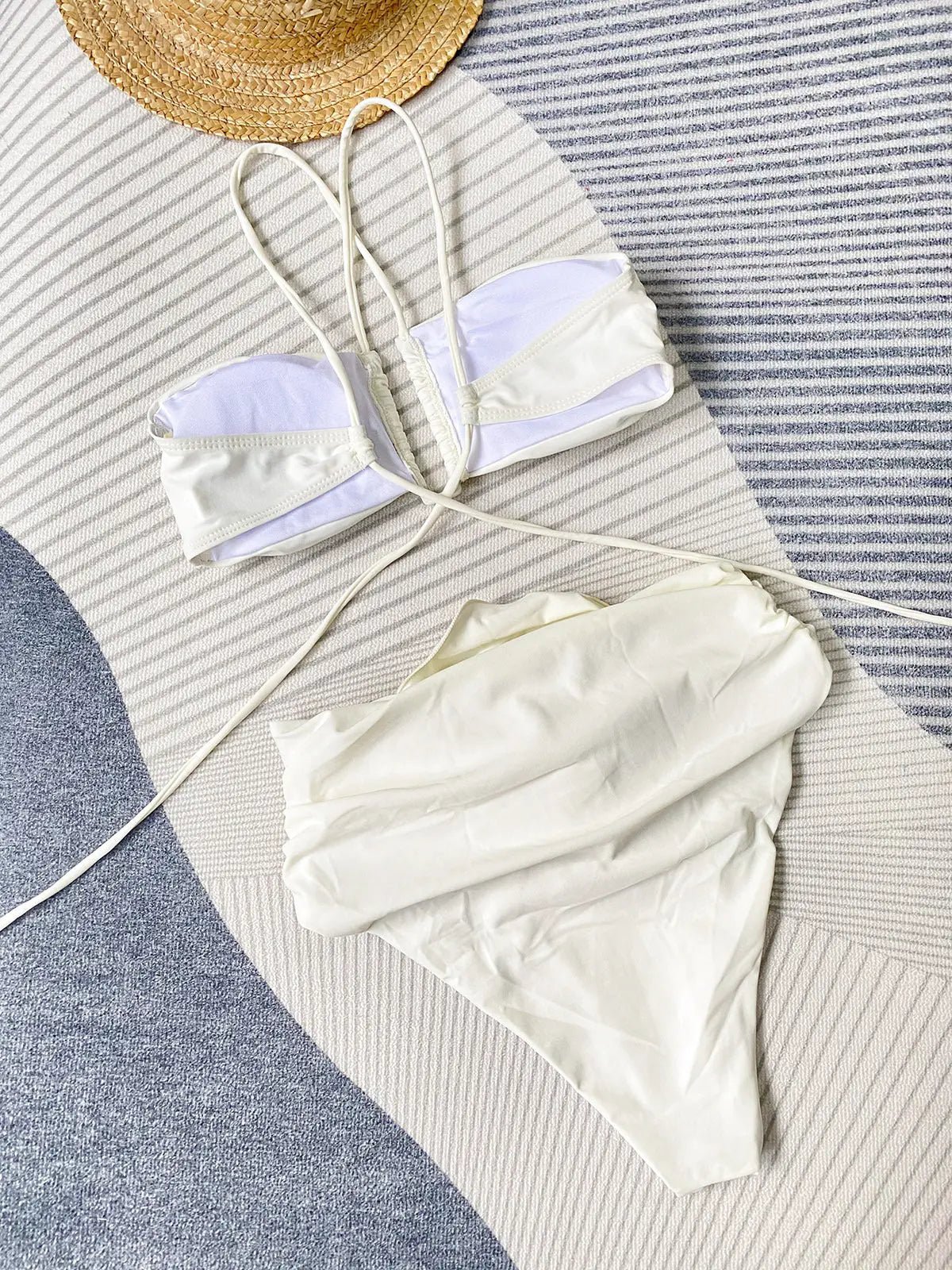 Halterneck Bikini with Floral Detail for Women Summer Beach