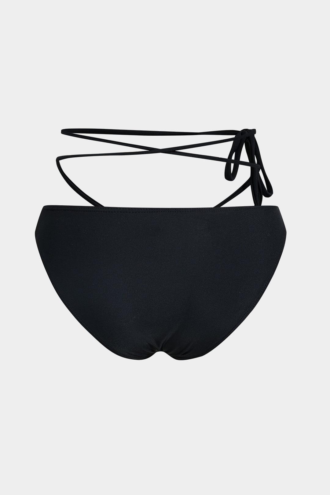 Three-Piece Bikini Set in Black with Wrap Sarong Cover-Up