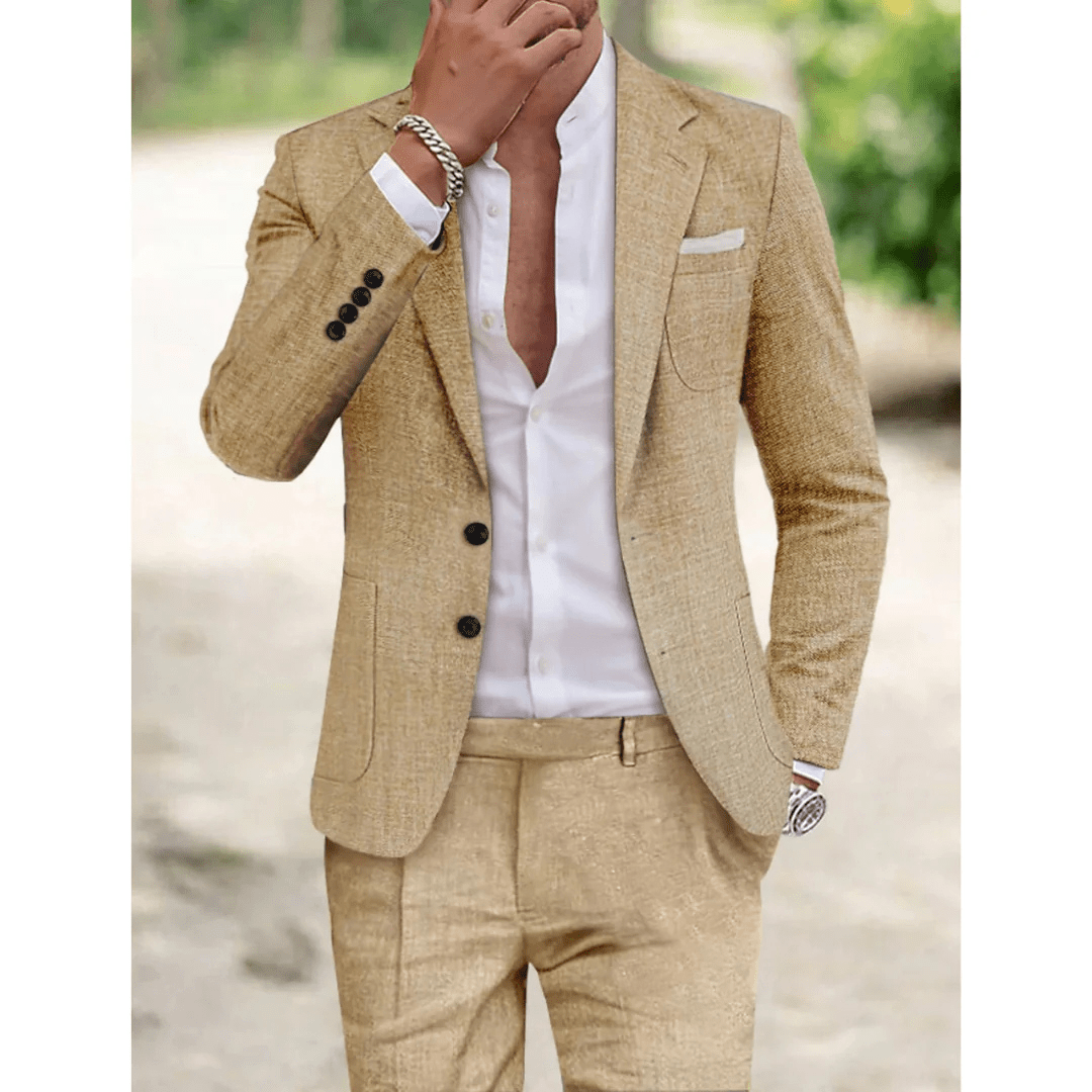 Men's Suit Two-Piece Set for Work - Comfortable Fit, Versatile Style