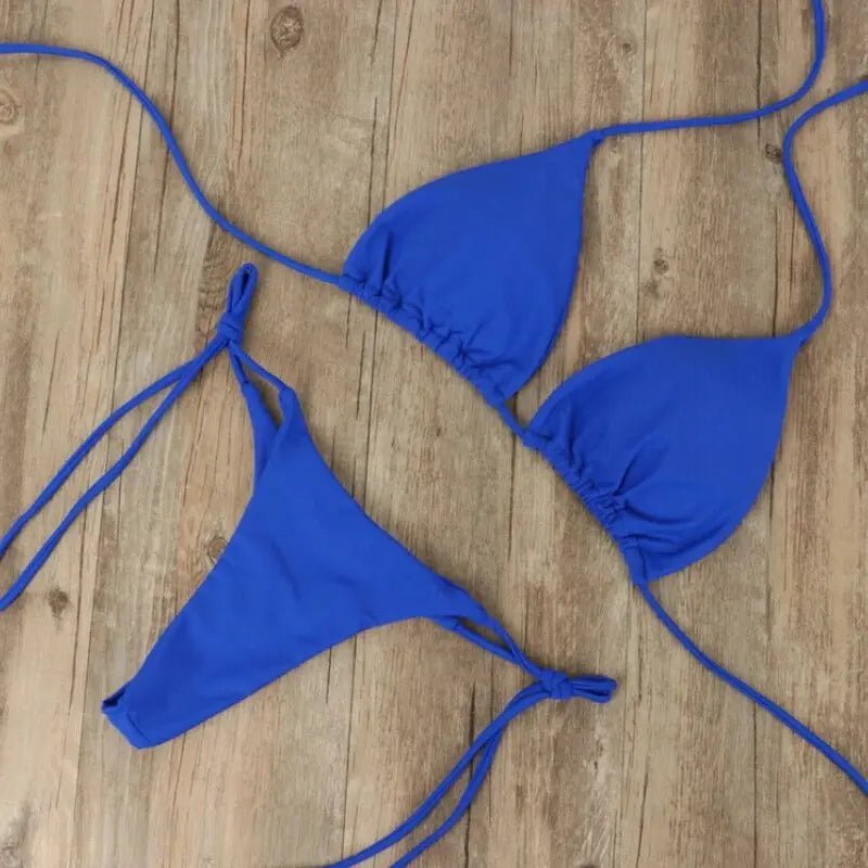 Shimmer Metallic Bikini Two-Piece Set for Women Summer Beach